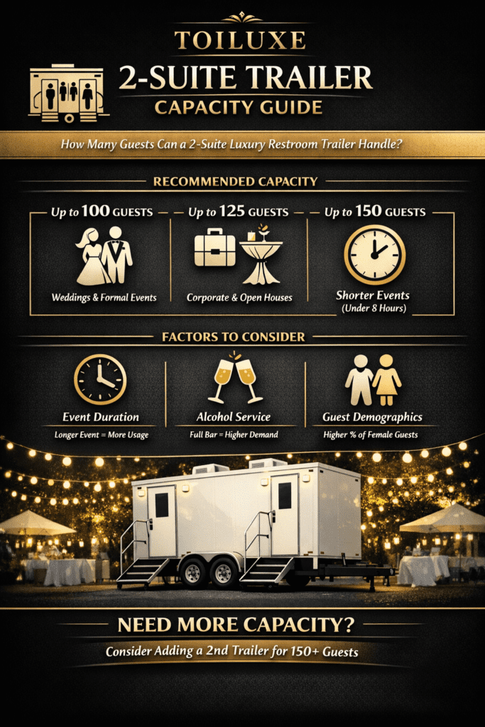 2 suite luxury restroom trailer capacity guide