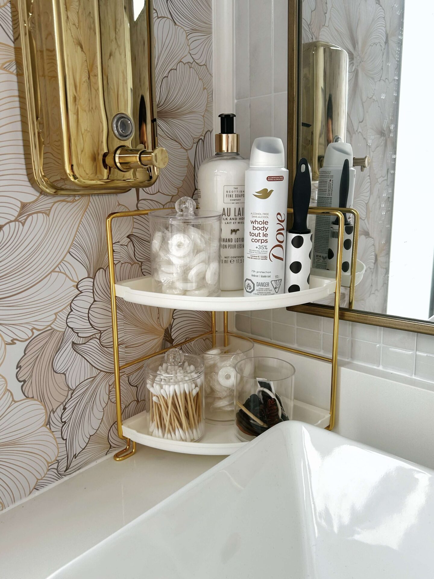 Premium sink and countertop styling inside a luxury mobile restroom trailer bathroom